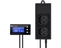 Dimmer Thermostaat Reptiel Terrarium Verwarming met Dag Nacht Timer, Digitaal Thermostaat Stopcontact Stekker Dimmen PID Temperatuurregelaar Dimbare voor Aquarium Warmtelamp