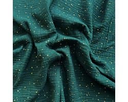 1 meter, 160 x 100 cm, groen met gouden stippen