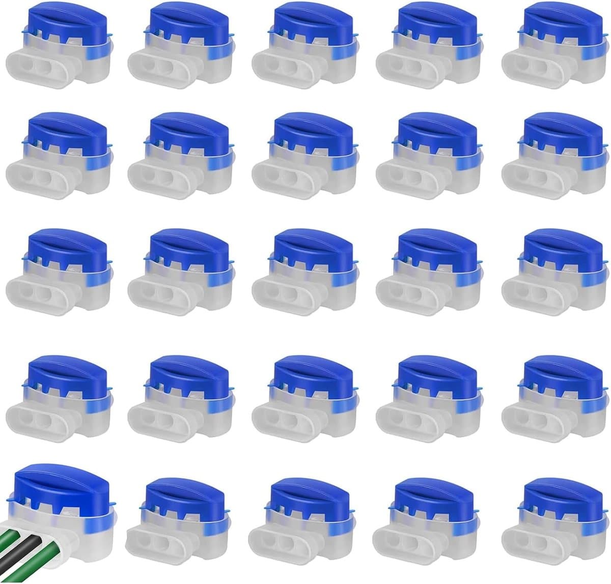 SnelShoppen - Kabelconnector voor Robotic Grasmaaier, Waterdichte Terminal Blokken, Kabelclips voor Tuin, Buiten, Set van 20, Hoogwaardige ABS Materia — afbeelding 1