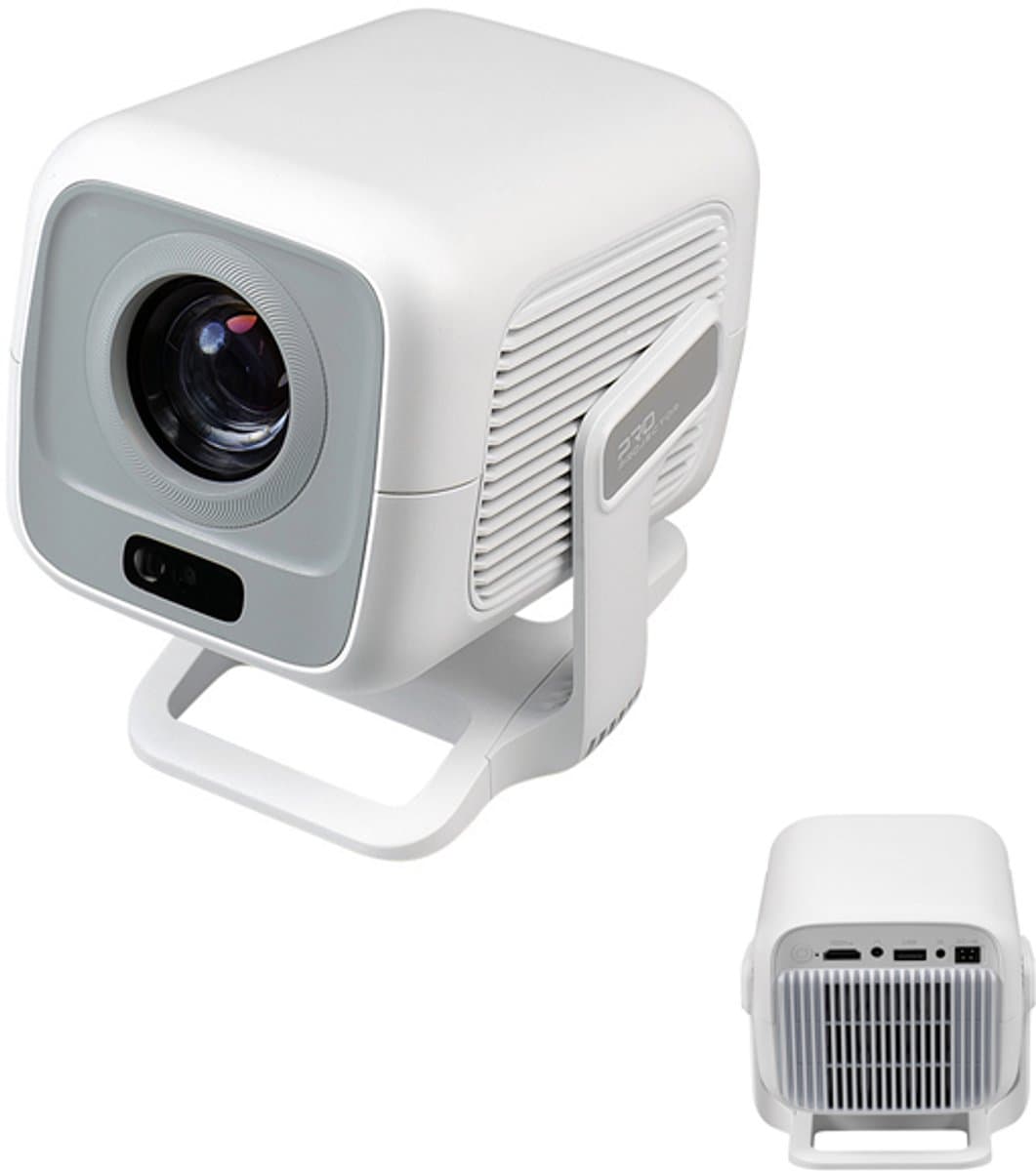 KZQ Mini beamer met WiFi en Bluetooth Full HD 1080P native 4K ondersteuning auto focus en keystone 180° rotatie ingebouwde streaming apps voor thuisbioscoop en outdoor — afbeelding 1