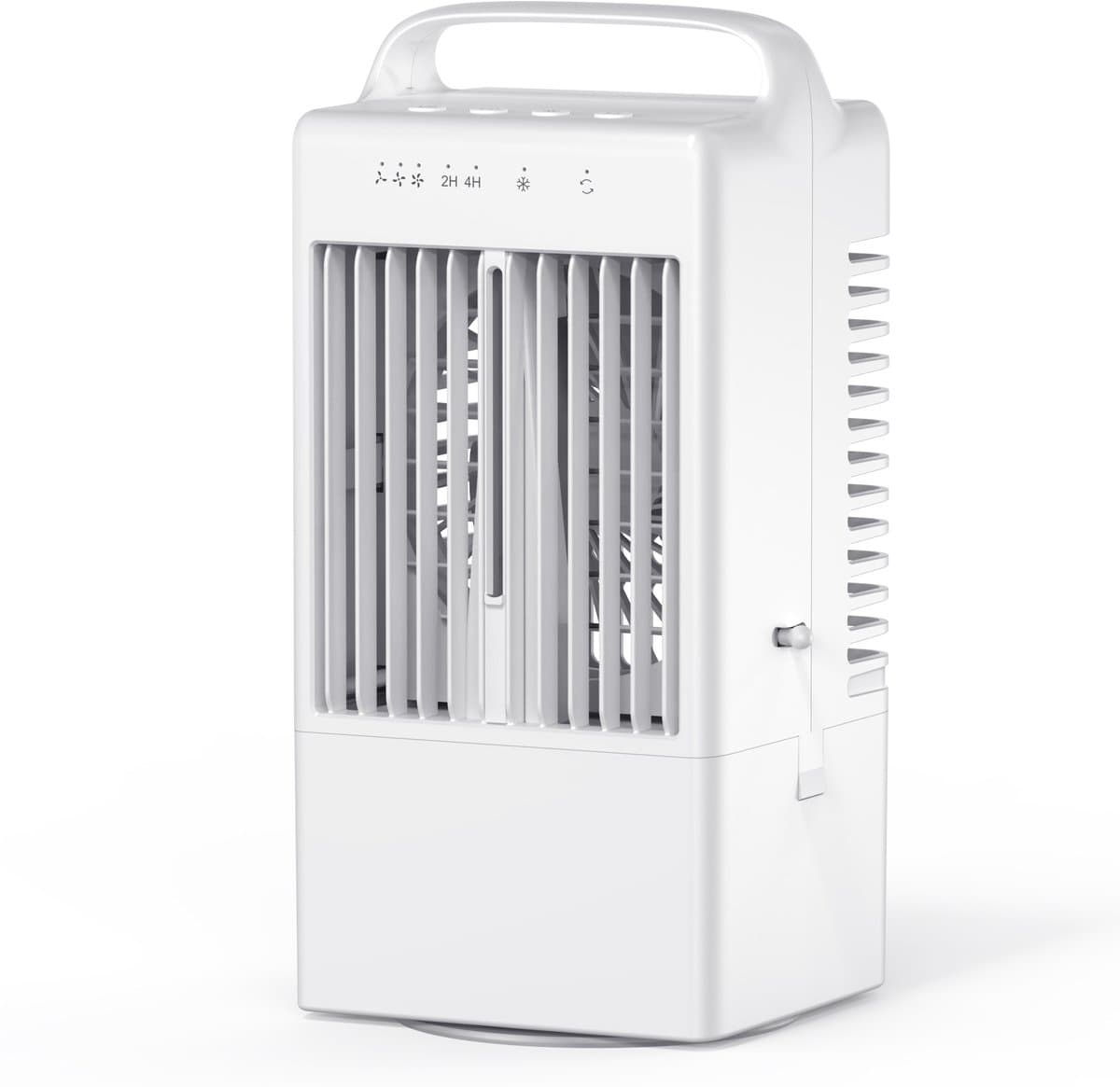 Draagbare airconditioner – Kleine koeler – Met vernevelingsfunctie – 3 ventilatorsnelheden – Automatische zwenking (90°) – Waterreservoir van 900 ml – Timer – Geschikt voor thuis, woonkamer, kantoor en op reis – Wit — afbeelding 1