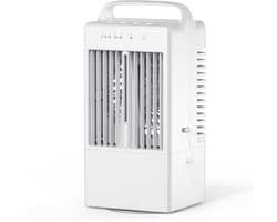 Draagbare airconditioner – Kleine koeler – Met vernevelingsfunctie – 3 ventilatorsnelheden – Automatische zwenking (90°) – Waterreservoir van 900 ml – Timer – Geschikt voor thuis, woonkamer, kantoor en op reis – Wit