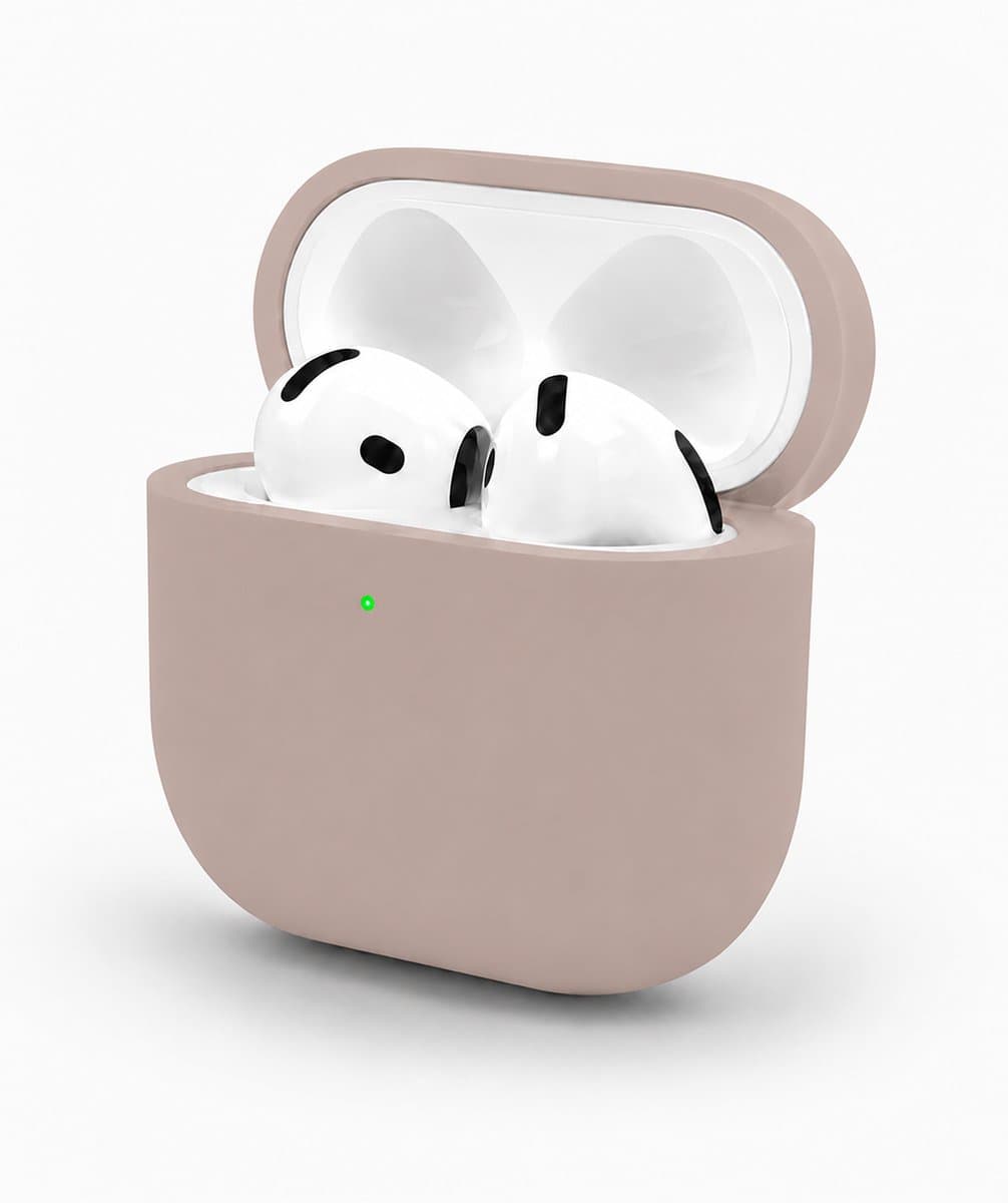 Enluxe Case geschikt voor Airpods 4 - Zand Kleur Sand Pink - Premium Siliconen Hoesje, Valbescherming & Spatwaterdicht, Draadloos Opladen Compatibel — afbeelding 1