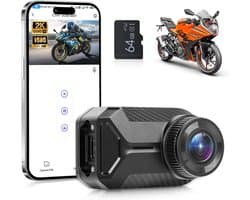 Mini-dashcam motorfiets 1080p HD - waterdicht - 110° groothoek - verbinding met mobiele app - ShopVlot