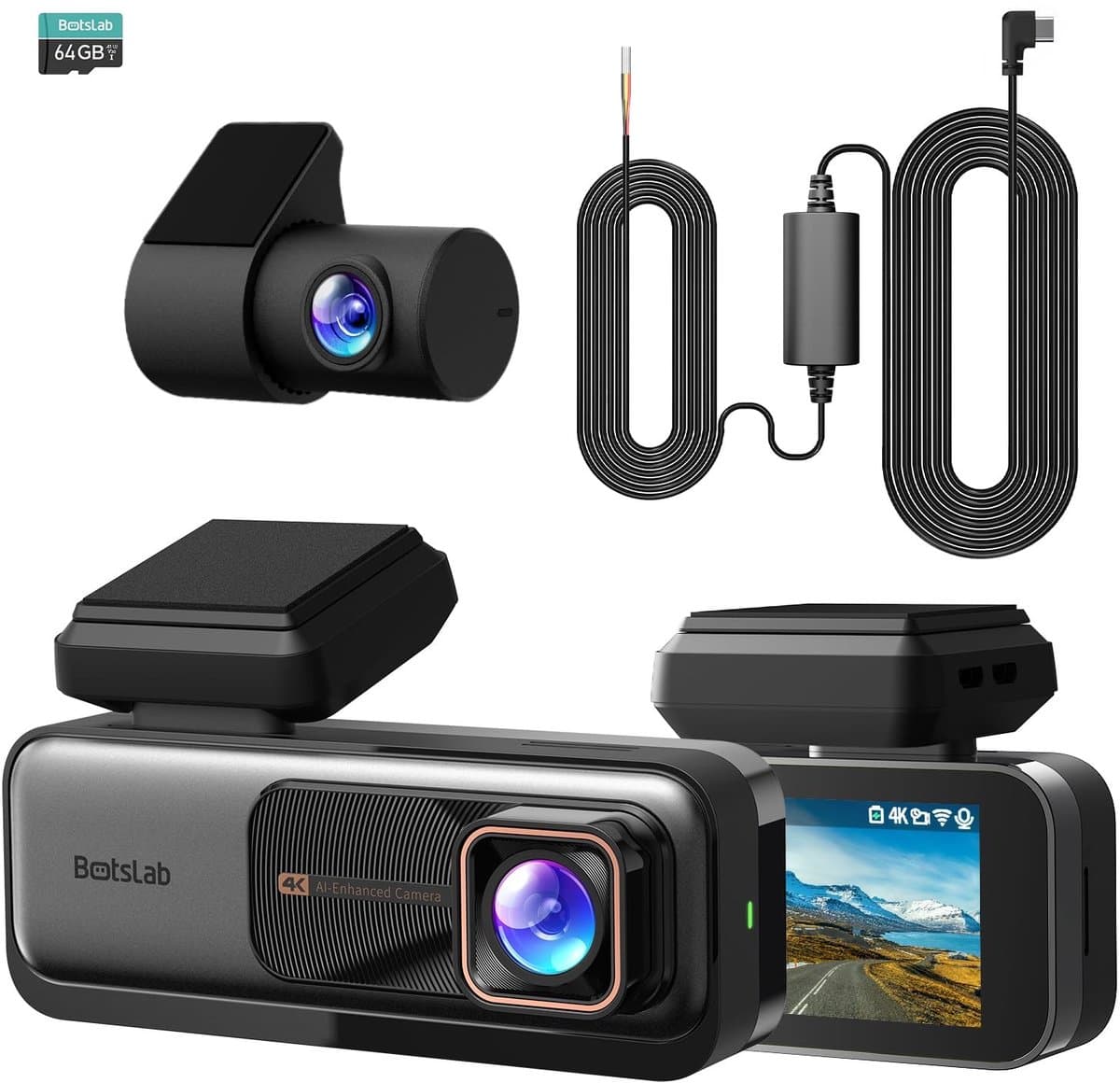 Solidchoice - Dashcam voor Voor- en Achterzijde met GPS en Wifi — afbeelding 1