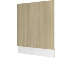 Vaatwasserscherm met plint - Vaatwasser frontpaneel - Keuken Integratie - Robuust spaanplaat - 595x3x67 cm - Sonoma-eiken