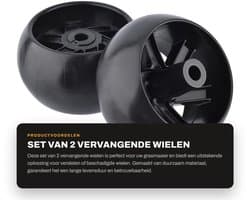 Dailygoods- Deck Wheel Vervanging - 5" Wiel - 2 Stuks - Hub Offset 3" - Boorgrootte 1/2" - Compatibel met Husqvarna - Graswiel