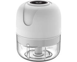 Mini Hakmolen - Keukenmachine - Ingrediënten Snijden - Draadloos USB Oplaadbaar - 250 ml - Wit