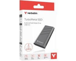 Verbatim TurboMetal Serie - Externe SSD - 2TB - USB4 Type-C - Grijs