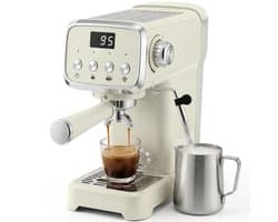 Espressomachine met portafilter (20 bar) met melkschuimer en afneembaar waterreservoir van 1,2 liter voor espresso.