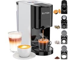 Capsule Koffiezetapparaat - Eenkopsmachine Espresso - Thuis Koffie Maken - 4-in-1 Compatibel - 800ml Tank - Zwart