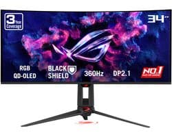 ASUS ROG Swift OLED PG34WCDN - UWQHD Curved QD-OLED Gaming Monitor - USB C 90W - 360hz - 0.03ms - 34 inch