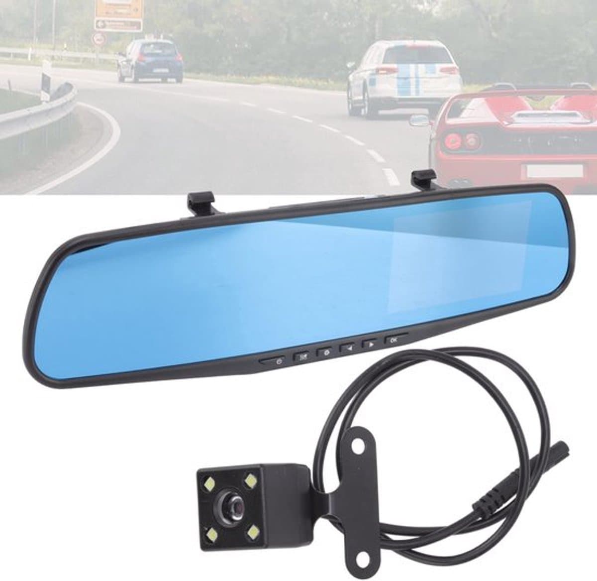 Store_9 - Dual Dash Cam - 12mp 1080p HD - Achteruitkijkspiegel - Zwart - G-sensor — afbeelding 1