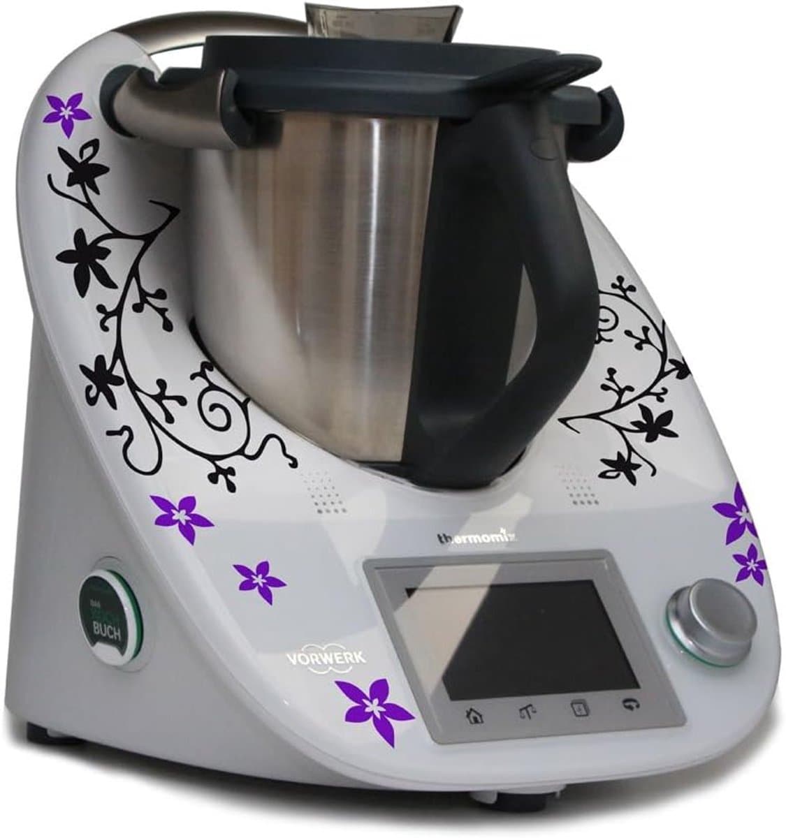 Keukenmachine Stickers - Decoratie Folie - Apparaat Verfraaien - Waterbestendig PVC - Set van 1 - Zwart Violet — afbeelding 1