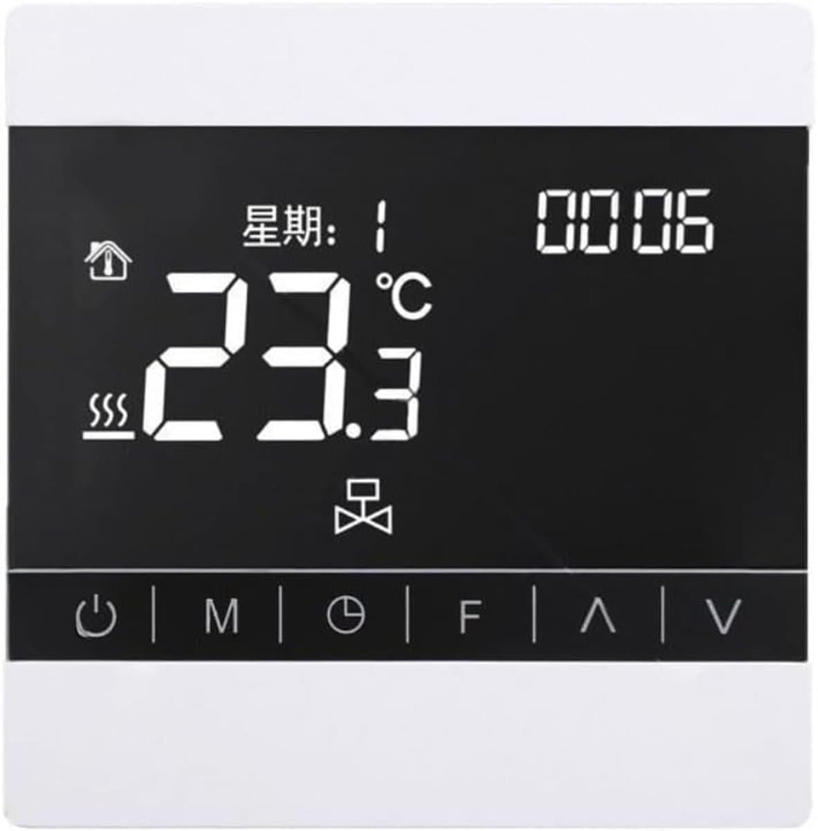 Slimme Thermostaat - Temperatuurregelaar - Vloerverwarming Regelen - Anti-interferentie Chip - 8.6 x 8.6 cm - Wit — afbeelding 1