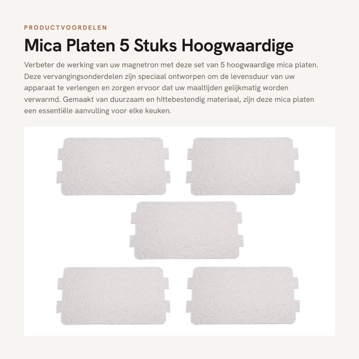 Dailygoods- Mica Plaat - 5 Stuks - Hoge Temperatuur Weerstand - Duurzaam - Magnetron Onderdeel - Isolerende Eigenschappen - Milieuvriendelijk - Microwaveplaat — afbeelding 1