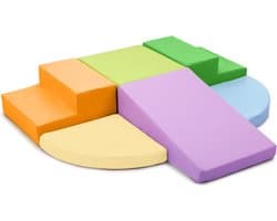Set van 6 Schuimrubberen Klimblokken voor Kinderen: PU-leer Zachte Klimspeelgoed Speelset voor Kleine Kinderen - Montessori-speelgoed Grove motoriek Dubbele Ladderset