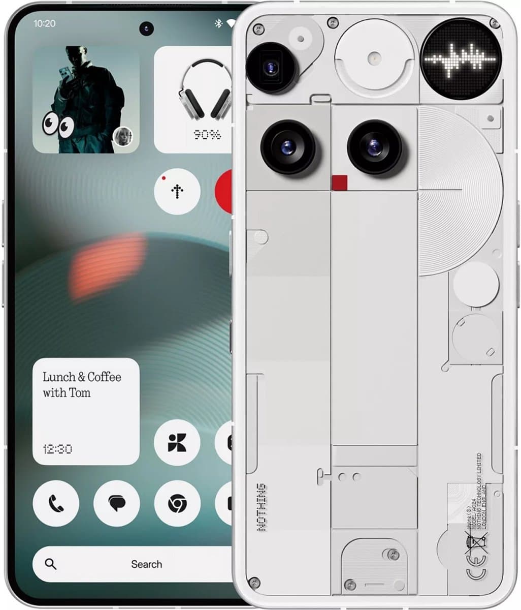 Nothing Phone (3) 12/256GB Wit – Glyph Interface & 50MP Camera — afbeelding 1