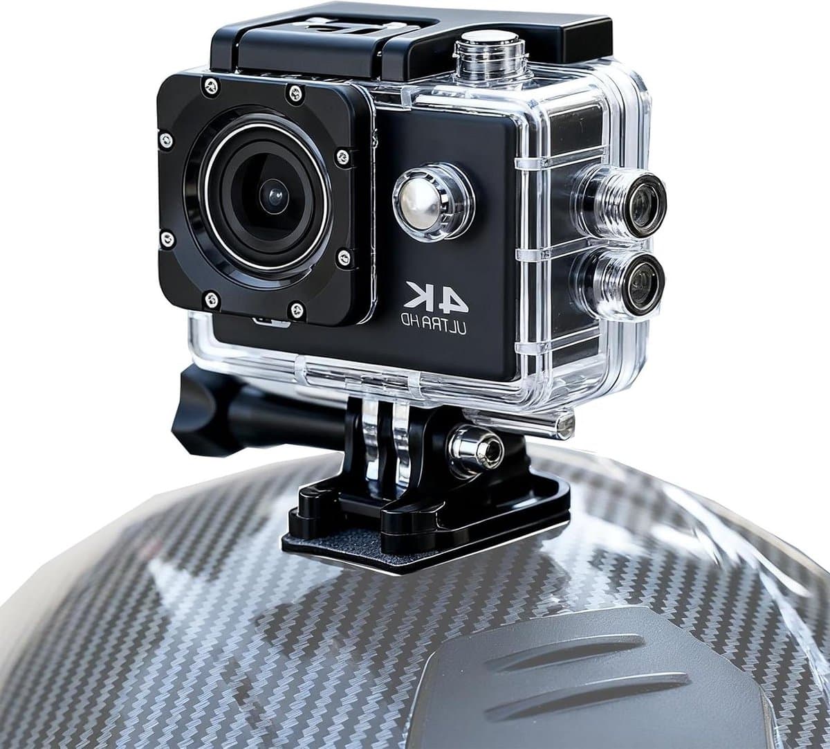 Helm Camera - Actiecamera Motor - Veiligheid Vastleggen - 150° Groothoeklens - 1080p HD - Zwart — afbeelding 1