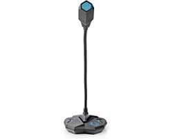 Nedis Streaming- en Gamingmicrofoon - Apparaat: Desktop / Notebook - USB - Uitgangen audio / video / data: 1x 3.5 mm Audio Out - Aan/uit knop - Koptelefoonoutput