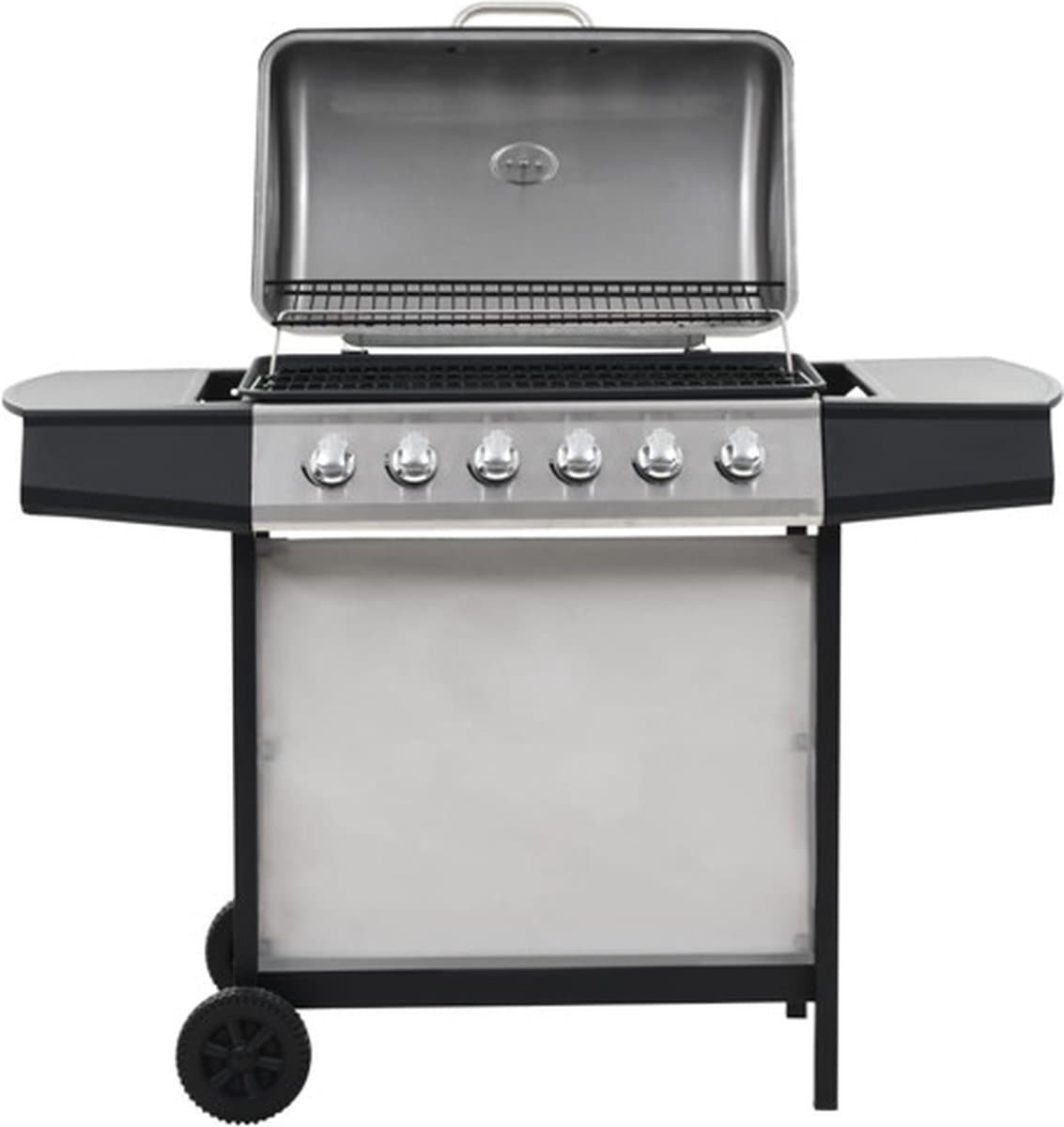 vidaXL Gasbarbecue met 6 kookzones roestvrij staal zilverkleurig — afbeelding 1