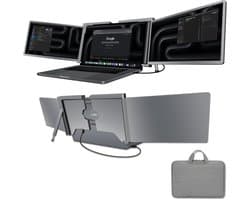 Triple Portable Monitor Expert 14" OneCable - Full HD Draagbare monitor met USB-C & HDMI - Tri screen - Plug & Play - Incl. Draagtas
