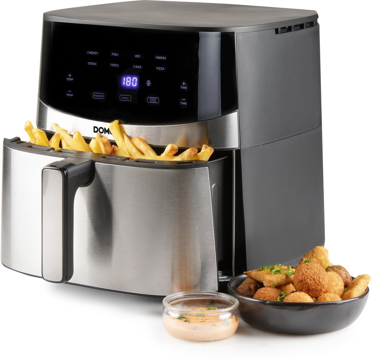 DOMO DO547FR Airfryer XXL - Heteluchtfriteuse - 7L - PFAS-vrij - Inox — afbeelding 1