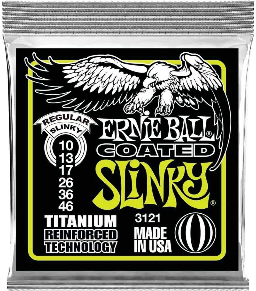 Ernie Ball 3121 Coated Slinky's Titanium Snaren voor Elektrische Gitaar (10-46) — afbeelding 1