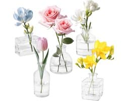 5 glazen mini-vazen - 125 ml tafelvazen voor bloemdecoratie - vaatwasmachinebestendig