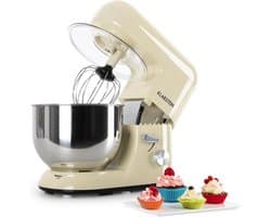 Klarstein keukenmachine, Knetmaschine met 5L kom, 1800W Profi keukenmachine met Knethaken en Schneebesen, Universal keukenmachine met 6 standen, Teigmaschine zum roeren, Kneten en Aufschlagen - Keukenmachine,2L - voor Keuken - Garde - RVS