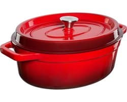 Grand Feu - Geëmailleerd gietijzeren braadpan - ovaal - 5,6 l - rood