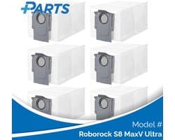 Roborock S8 MaxV Ultra Stofzakken (6 Stuks, Plus.Parts® alternatief voor 8.02.0239)