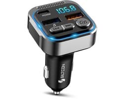 Siltcon® FM Transmitter Bluetooth – Bluetooth Transmitter - Bluetooth Auto - USB-C 30W Snellader - Carkit - Autolader USB-A - 2026 Premium Model