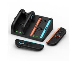 Oplaadstation voor Nintendo Switch 2 van MMOBIEL – Compacte Laadbasis voor 4 Joy-Con Controllers (2 Sets) met LED Laadstatus – Opslag voor 4 Spelkaarten – Accessoires Opbergmogelijkheid voor NS2