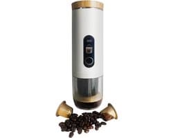 Aokada - Espressomachine - Draagbaar - Koffie voor onderweg - To Go - Met Melkopschuimer - Met Reiskoffer - Espresso - Cappucino - Verwarmingselement - Baby Veilig