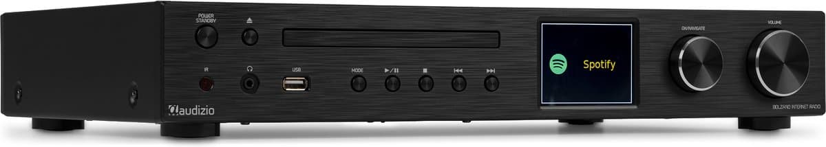 Audizio Bolzano Internetradio met DAB+ en FM - Met CD speler, Bluetooth en Spotify Connect - Zwart — afbeelding 1