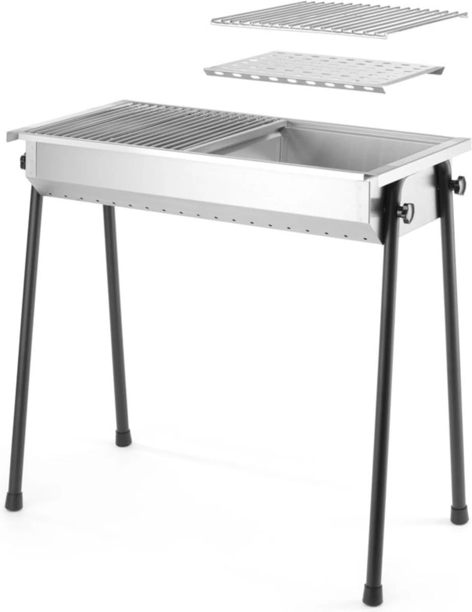 HENDI Houtskoolbarbecue – Dubbele bodem – Demontabele poten – 770x380x760 mm — afbeelding 1