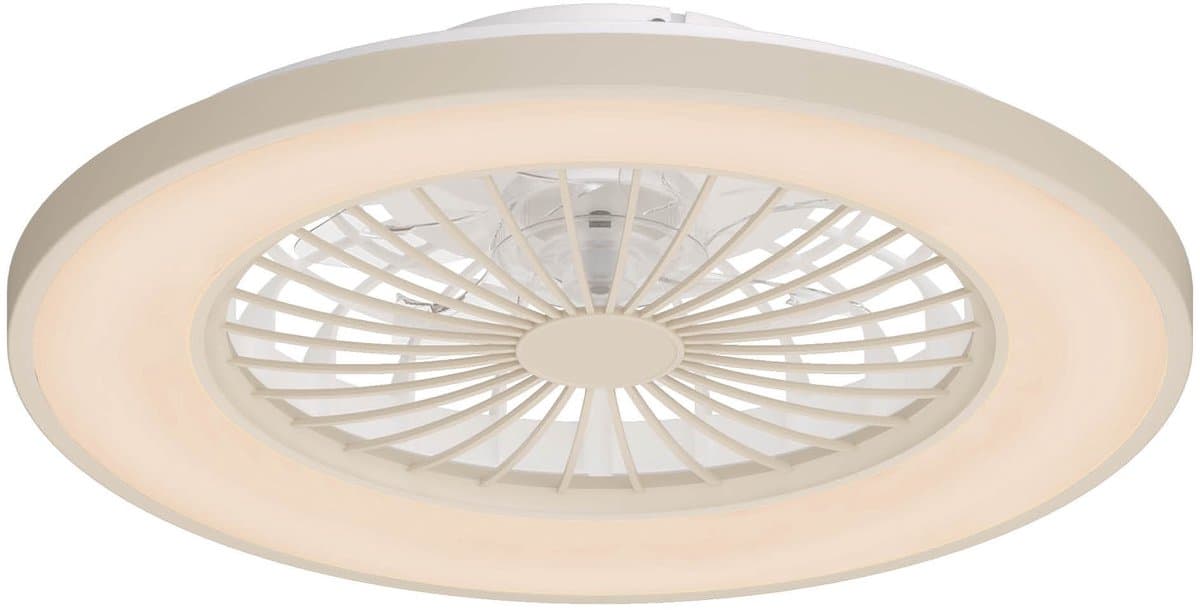 Ledvion - Plafondventilator met LED Verlichting - 49 cm - Dimbaar - Zomer & Winterstand - Afstandsbediening - Beige — afbeelding 1