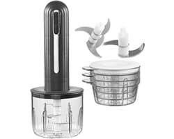 Elektrische Knoflookhakker - Keukenmachine Mini - Snel Ingrediënten Snijden - Draadloos Oplaadbaar - 400 ml - Zwart