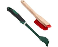 Grasmaaier reiniger - Schrobborstel dek - Onderhoud tuin - Met schraper - 32 cm - Meerkleurig