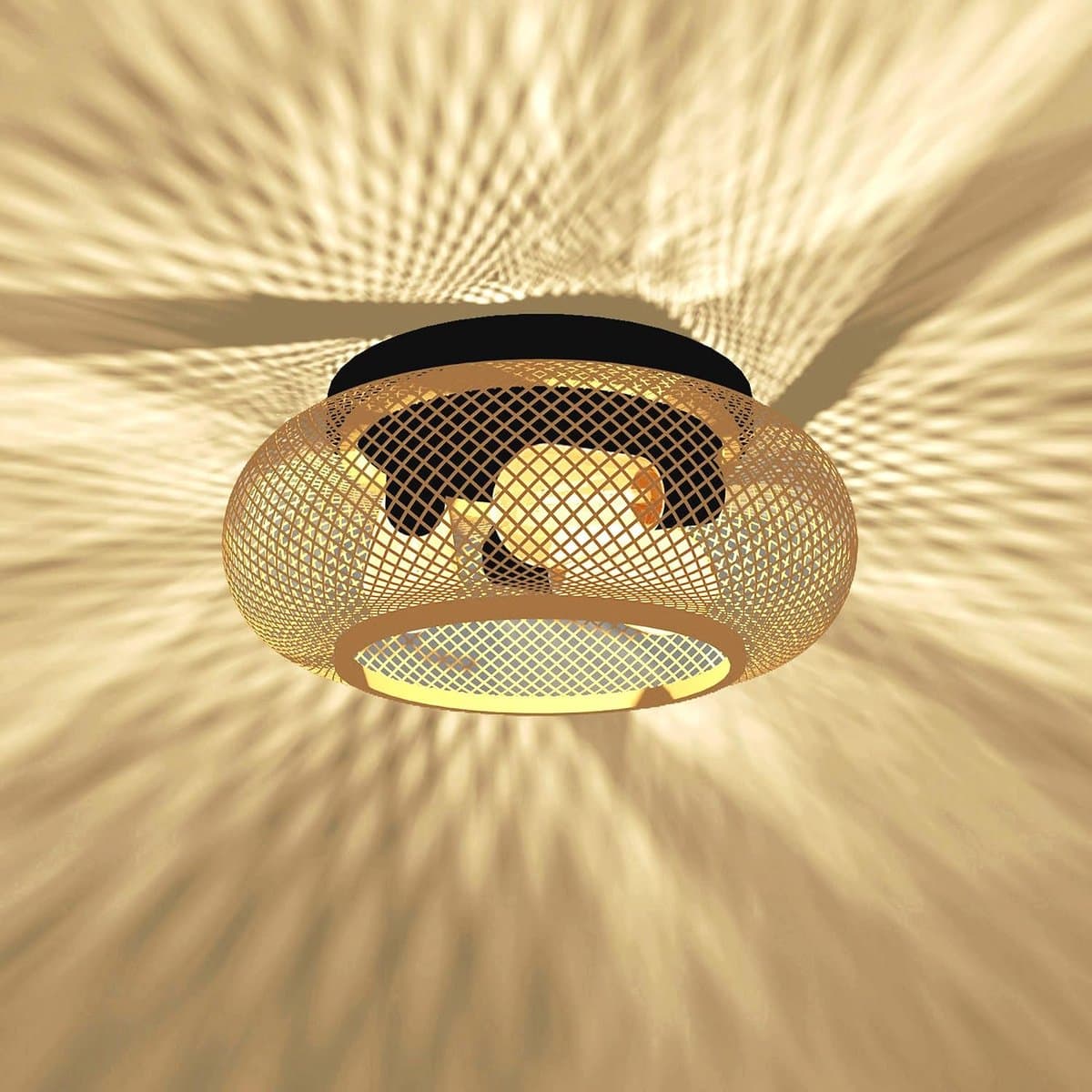 KZQ Plafondventilator met verlichting bamboe look 50cm transparante bladen met afstandsbediening — afbeelding 1