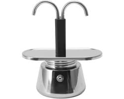 Dailygoods- Moka Pot Mini-espressomachine - Koffiezetapparaat van roestvrij staal - 2 kopjes - 2,8 oz - Italiaans design - Snel en elegant koffiezetten