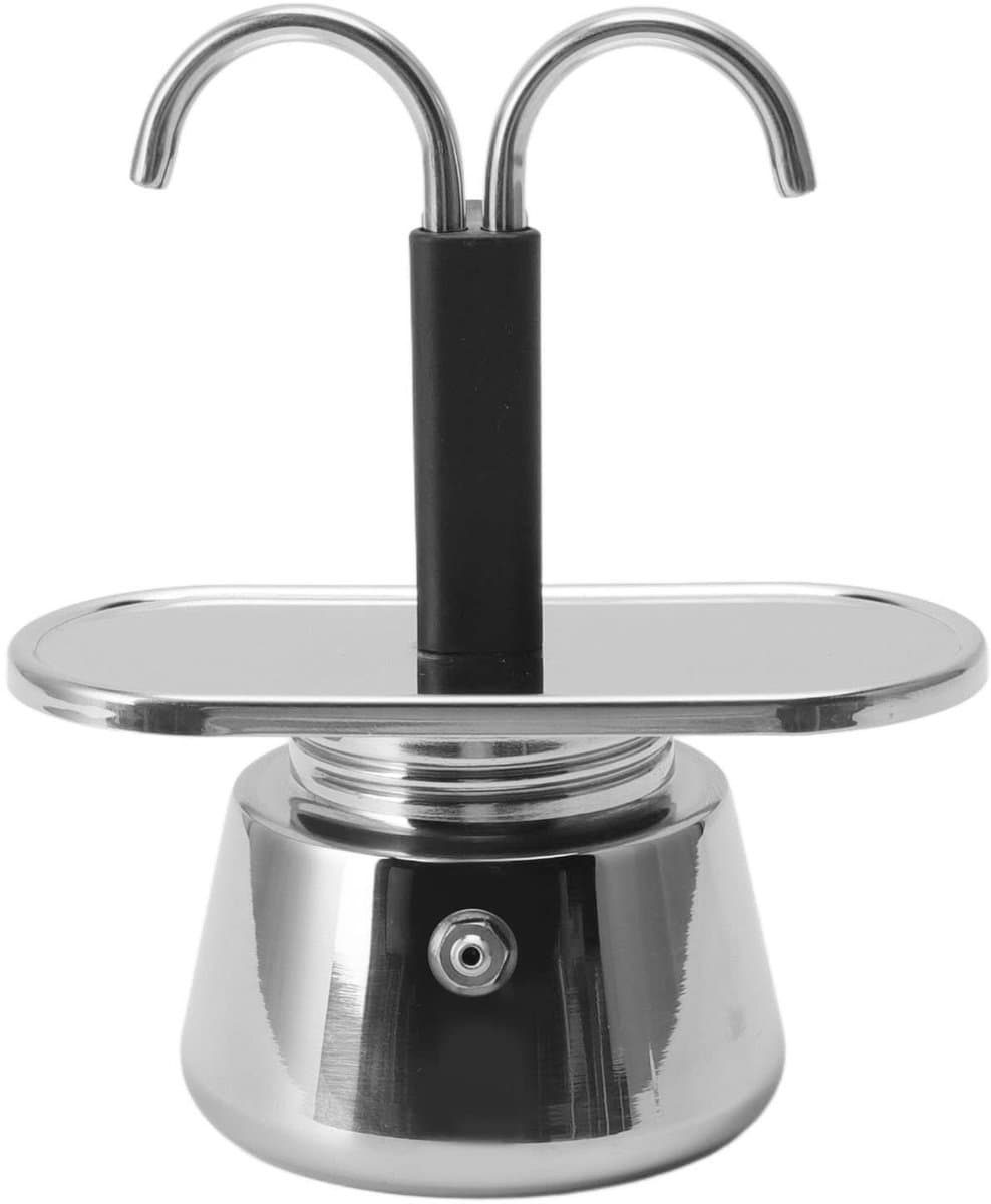 Dailygoods- Moka Pot Mini-espressomachine - Koffiezetapparaat van roestvrij staal - 2 kopjes - 2,8 oz - Italiaans design - Snel en elegant koffiezetten — afbeelding 1