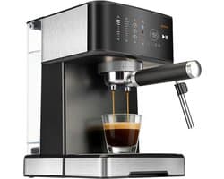 Vankel Halfautomatische Espressomachine -20 Bar professionele hoge druk extractie -1400W pistonmachine -1,7L waterreservoir-6 kopgrootte-en temperatuurstanden-touchscreen kleurendisplay - RVS stoompijpje -compatibel met Nespresso & Dolce Gusto-zwart