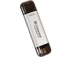 Externe SSD - Draagbare Opslag - Snelle Data Transfer - Dubbele Poort - 512 GB - Zilver