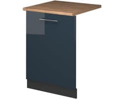 Vaatwasserfrontpaneel - Keukenfront Paneel - Keuken Afwerking - Soft-close Scharnieren - 60 cm Breed - Donkerblauw Hoogglans