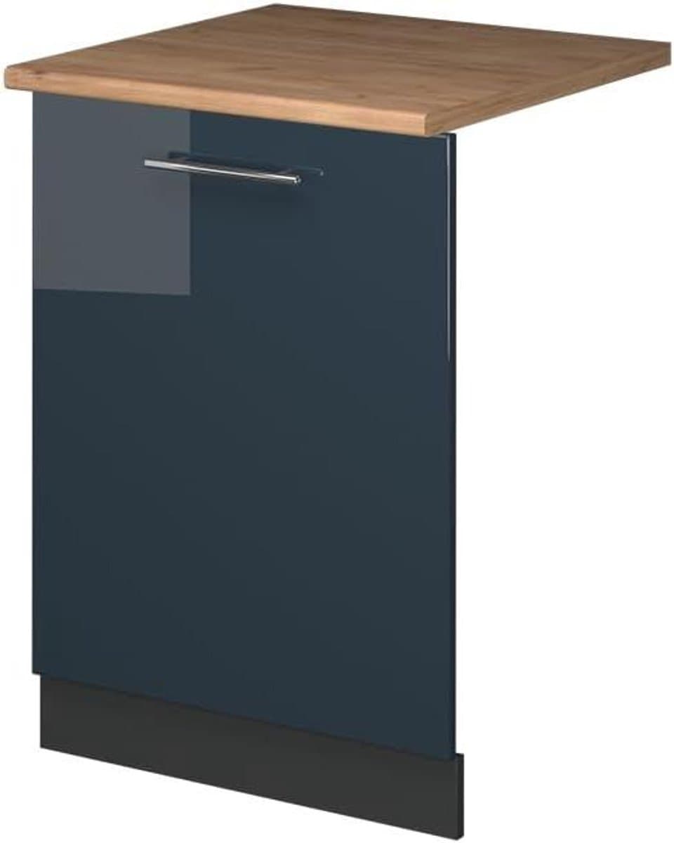 Vaatwasserfrontpaneel - Keukenfront Paneel - Keuken Afwerking - Soft-close Scharnieren - 60 cm Breed - Donkerblauw Hoogglans — afbeelding 1