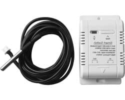 Slimme Temperatuurschakelaar - Energie Tracker - Klimaatbeheer Thuis - App Afstandsbediening - 20A 2M Draad - Wit