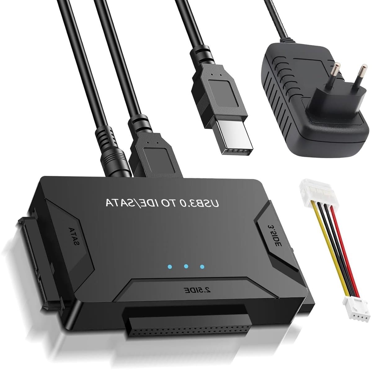 USB3.0 naar IDE/SATA Hard Drive Adapter voor 2.5/3.5 Inch HDD - 5Gbps Converter met SATA Kabel voor Windows 11/10/8/7/XP/Vista — afbeelding 1