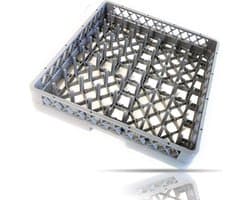 Vaatwasser Mand - Spoelmand Horeca - Grofmazig Stapelbaar - Universeel 64 Vingers - 50 x 50 cm